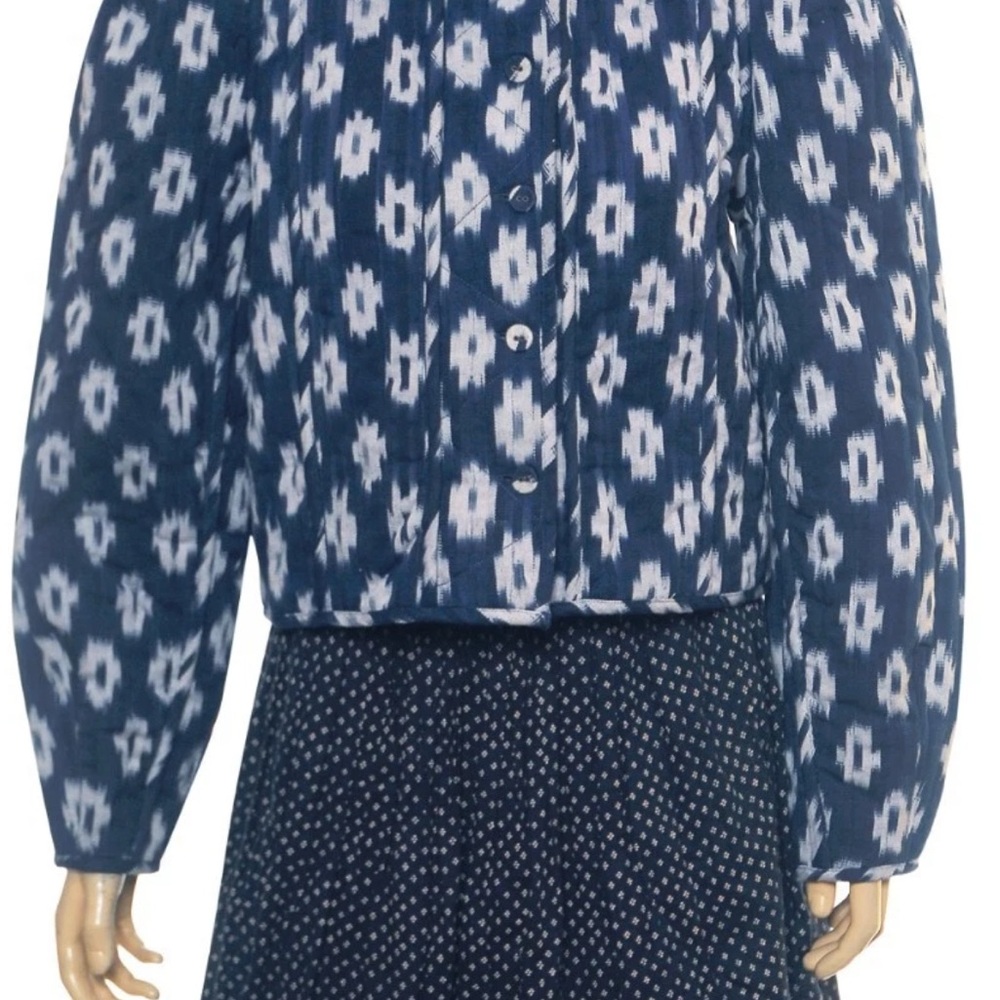 Women's Blue Patterned Jacket - image 1